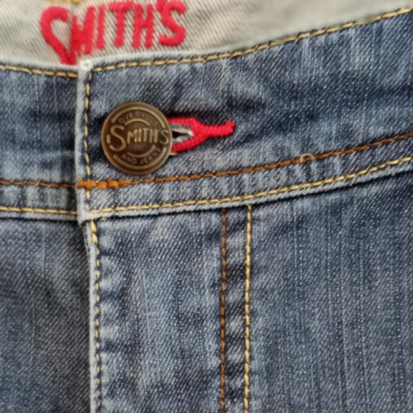 'SMITHS DUNGAREES' Wide leg Capri Size 10 Detailed stitching EUC - Picture 4 of 10